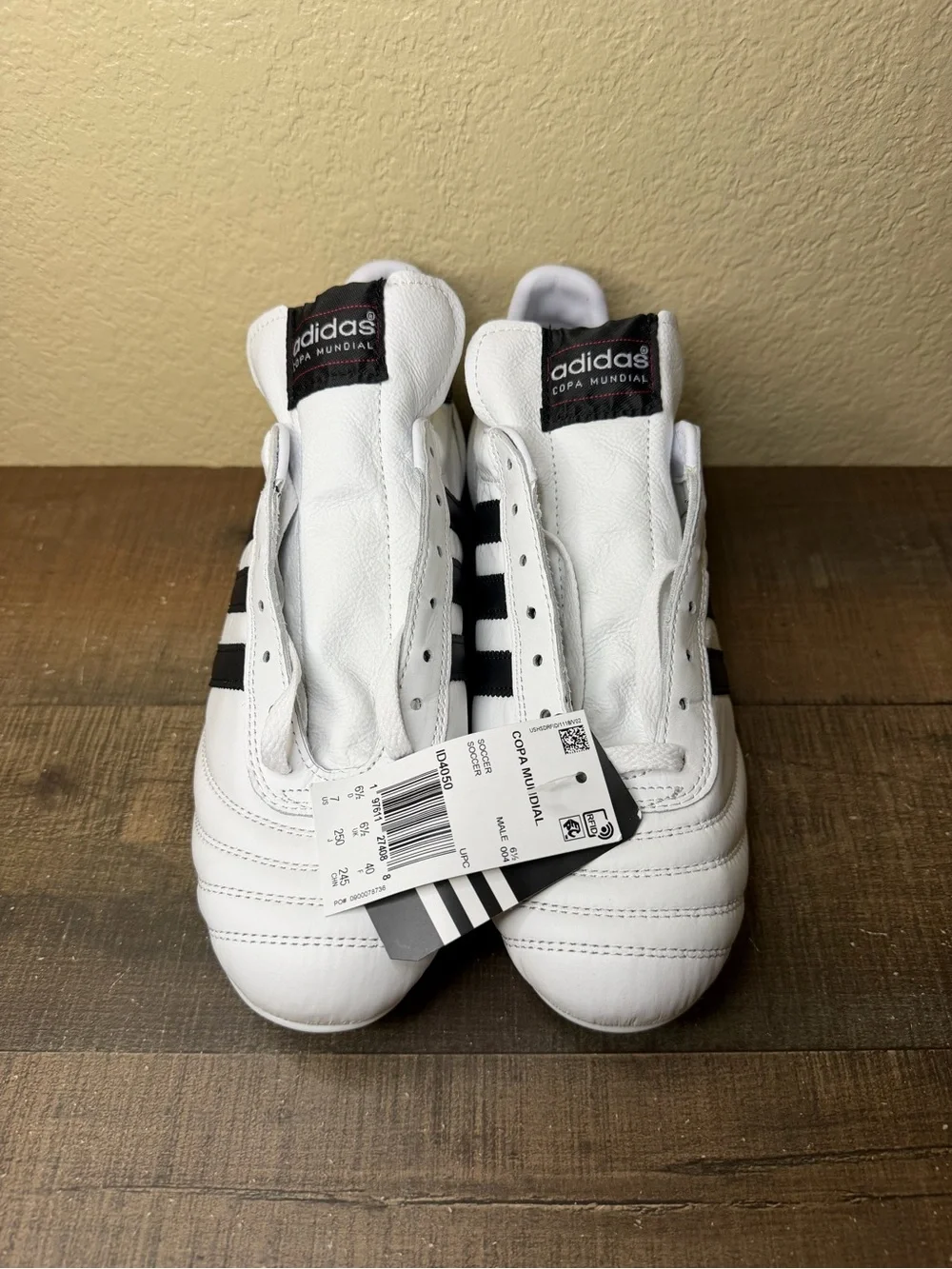 Adidas Copa Mundial Leather FG “White Black” - Size 7 Men.